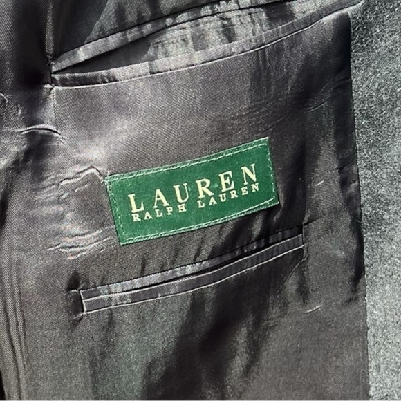 🌻Ralph Lauren Gray Wool & Cashmere 2-Button Sports Coat Blazer Jacket Size 46R - Picture 6 of 9